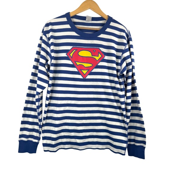 Hanna Andersson Tops - Hanna Andersson Superman Long Sleeve Top Organic Cotton Striped Size L